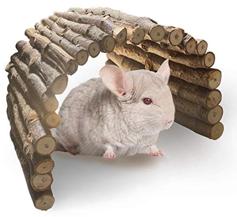 PINVNBY Meerschweinchen-Holzleiter, Brücke, Kaninchenversteck für Kaninchen, Tunnel, Nager, Kauspielzeug für Kaninchen, Chinchillas, Igel, Frettchen, Ratten und Kleintiere, extra groß (50,8 x 30 cm)