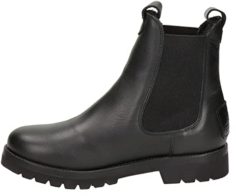 Panama Jack Damen Chelsea Boots Francesca Igloo, Frauen Stiefeletten,Lammfell,Ohne Verschluss,uebergangsstiefel,Schlupfstiefel,Schwarz,39 EU / 6 UK