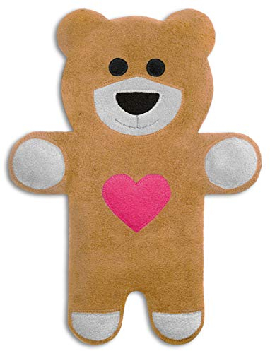 CUSCINO RISCALDABILE Leschi per la pancia, la schiena e la zona lombare/Per coliche dei neonati e il ciclo/Per microonde, con semi di grano/Cuscino termico per bambini/Teddy l’orso con cuore, beige