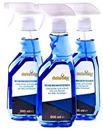 Dederichs Scheibenenteiser | 3x 500ml Sprühflasche | sekundenschnelles enteisen von Scheiben einfach ohne kratzen,klare Sache & klare Sicht,3-teiliges Set