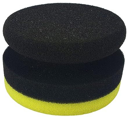 Craft-Equip Ø90mm Handpolierschwamm in GELB-HART geeignet zum Auftragen und Auspolieren von Polituren und Wachsen Polierpuck Polierschwamm Polierpad