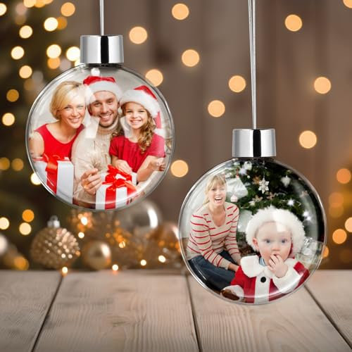 Palline di Natale Personalizzate, 2025 Palla di Natale Personalizzata con Foto, Decorazioni Natalizie Albero Palline Foto Personalizzato Idee Regalo per Natalizie per Amici, Famiglia, Bambino