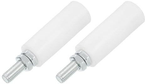 sourcing map 4 rulli guida per cancello scorrevole, rulli in nylon da 7,6 cm, montaggio di supporto per cancelli scorrevoli, porte elettriche, bianco