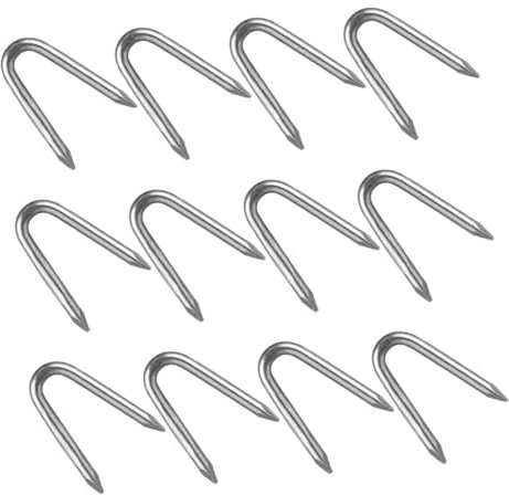 TOPPERFUN 100 Pièces Clous de Jardinage clôture Clou en Forme de u piquets de Plantes piquets de Jardin Clous en Forme de U Sardines de Fixation Jardin u enjeux Clou de Fixation Le Fer