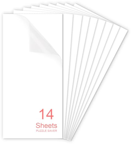 Pixlora 14 Puzzle Saver Sheets,Preserve 2 x 1000 Pieces Jigsaw Puzzles, No Mess Peel and Stick Puzzle Glue Sheets with Adhesive Backing