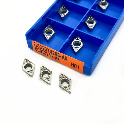 10 piezas DCGT070202 DCGT070204 DCGT070208 AK H01 insertos de torneado de aluminio, cortador de torno CNC, herramienta de procesamiento de aluminio Herramienta de Torno(DCGT070208-AK H01)