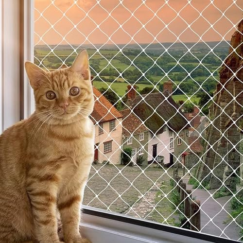 Yesaler Red de Protección para Gatos para Balcón Malla de Protección de Nylon para Balcones 8x3m para Balcones Terrazas Jardines Estanques Blanco