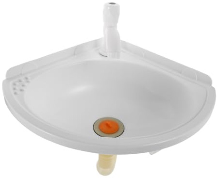 SHINEOFI Lavabo de Esquina Montaje Pared Ahorro Lavabo Colgante Duradero Compacto para Baños Pequeños y