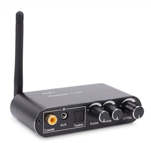 SENECESLI Digital Till Analog Ljudkonverterare med Bluetooth 5.1 Mottagare Sändare DAC Digital Coaxial Optical Till 3,5 Mm Audio Adapter för Stereo Speakers Home Audio Music Stream