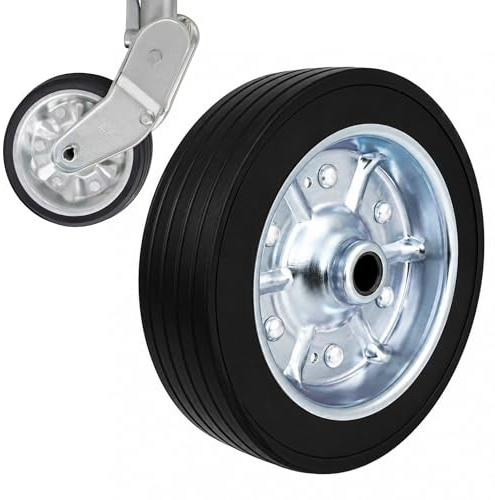 RheinParts - Rueda de repuesto para rueda de apoyo automática hasta 500 kg – Neumáticos de goma maciza de 225x65 mm sobre llanta de acero – rueda de apoyo anti-pinchazos para repuesto de remolques