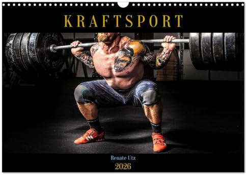 Kraftsport (Wandkalender 2026 DIN A3 quer), CALVENDO Monatskalender: Energetische Bilder athletischer Körper beim Krafttraining im Fitnessstudio