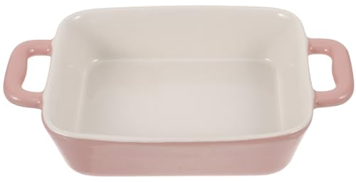 Yardwe Ceramic Rectangular Baking Dish 8.3X5.1X2.2 Inch Microwave Oven Pan with Handles for Brownies Lasagna and Oven Use