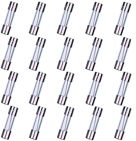 HUAREW F20AL250V 20 Pcs 5x20mm Fusible En Verre À Soufflage Rapide 20A 250V 0.2x0.78 pouce Fusible Temporisé (Paquet de 20 Pcs)