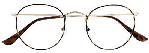 OPULIZE Sol Lunettes de lecture rétro en métal bloquant la lumière bleue réduisant l'éblouissement et les maux de tête pour améliorer le sommeil et les jeux sur ordinateur pour homme et femme B94,