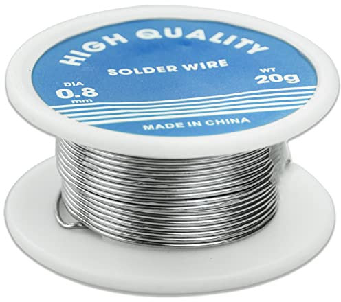 Fil à souder sans plomb 0,8 mm avec noyau en colophane pour soudure électrique, composants électroniques, réparation et bricolage, 20 g