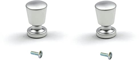 cyclingcolors 2x Möbelknäufe Möbelknöpfe Metall Chrom Satin 15mm silber verchromt modern Schrankgriffe Schubladenknopf Schubladenknopf