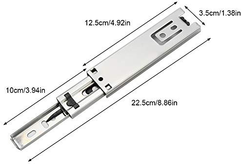 2 X Schubladenführungen, 2 Stück, 12,7 Cm, Mini, Kurze Schubladenführungen, Möbelführungsschiene, Vollauszug, Küchenschrank-Hardware