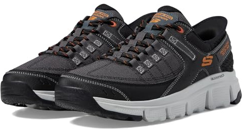 Skechers Homme Summits At 237622 Slip-In ENTRAINEUSE, Gray Synthetic/Mesh/Orange Trim, 41 EU