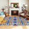 Outdoor Rug Teppich Outdoor Salon Teppich Blau Muster Mit Karierten Streifen Teppich Studie Mehrere Größen 160X230Cm Outdoor Couchtisch Blau