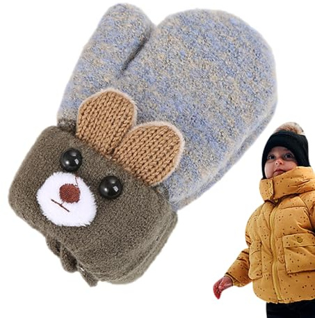 Baby varma handskar | Tecknade björnöron babyhandskar med snöre | vintervantar för småbarn för pojkar och flickor i åldern 0–3 år för halloween och jul | Vintervantar för småbarn för pojkar och flickor i åldern 0-3 år till Halloween och jul