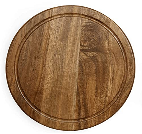 SOBOUR Espacioso Tablas Redondas para Embutidos, Tabla para quesos de Madera, Tabla giratoria para quesos y Juego de Cuchillos, Tabla Plegable para Embutidos con 3 Cuchillos Multifunción