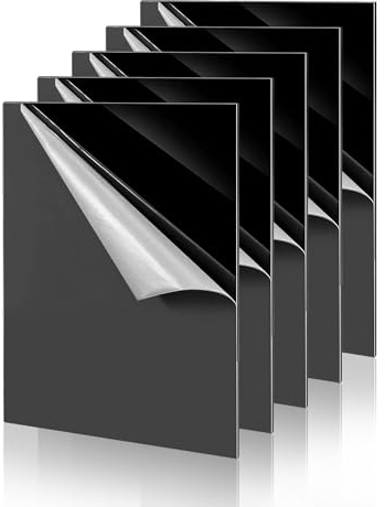 Taiyeestar 5 pièces plaque acrylique noire A4, plaque en plastique verre acrylique plaques acryliques 1,7 mm, plaques en plastique pour affichage, cadre photo, peinture (29,7 x 21 CM)