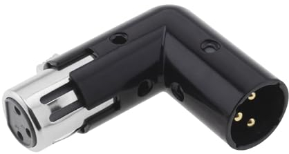 eMagTech Einstellbare 90° Winkel XLR Mikrofon Adapter Extender 3Pin XLR Stecker auf Buchse Rechtwinkligen Audioanschluss für Mixer Mikrofon Audiogeräte