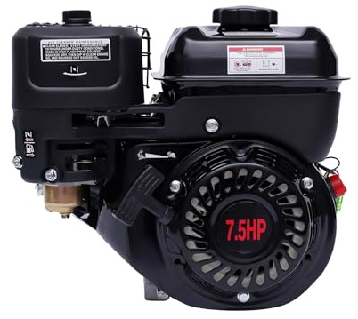 EurHomePlus 7.5HP Gas Engine, 4-Stroke 1-Cylinder Stationary Motor Kart Engine, 5.1 KW 3.6L Gasoline Engine Go Kart Engine Engine Engine for Compressor Scarifier Lawn Mower Pump Generator Mower