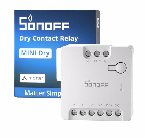 SONOFF MINI Dry - Interruttore Intelligente WiFi 2.4G, Compatibile con Protocollo Matter, Funziona con Alexa e Google Home
