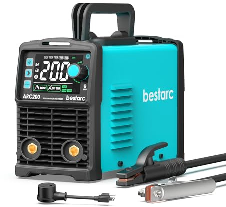 bestarc Stick Welder 200A, Large LED Display ARC/Lift TIG Welding Machine, 110V/220V Dual Voltage with Synergic Control, IGBT Inverter Portable MMA Welder Machine with Hot Start, Arc Force and VRD
