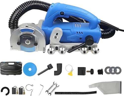 Drmoxin Limpiadora De Juntas De Azulejos Eléctrica De 1200 W, Cortadora De Juntas De Azulejos Eléctrica De 1200 W, Herramienta para Eliminar Juntas De Azulejos Y Raspar Bordes, para Cocina Y Baño