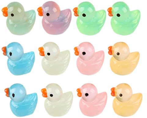 Beaupretty Lot de 12 Mini Canards Décoratifs en Résine Figurines Miniatures Robustes Mini Statues Colorées pour Décoration de Jardin Aquariums et Loisirs Créatifs