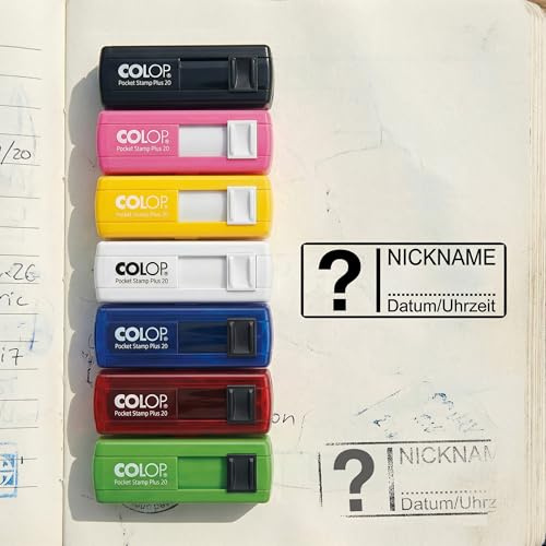 Dekolando Geocaching-stämpel, frågetecken 35 x 13 mm – personlig fickstämpel – stämpel personlig för geocaching-utrustning, geocache loggbok och personlig namnstämpel
