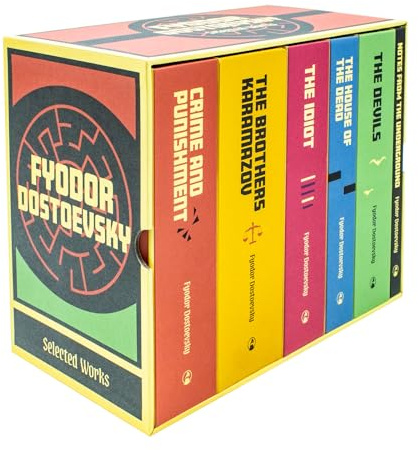 Complete Collection of Fyodor Dostoevsky 6 Hardback Books Box Set: Crime and Punishment, Notes from the Underground, The Idiot, The Brothers Karamazov, The House of the Dead, The Devils