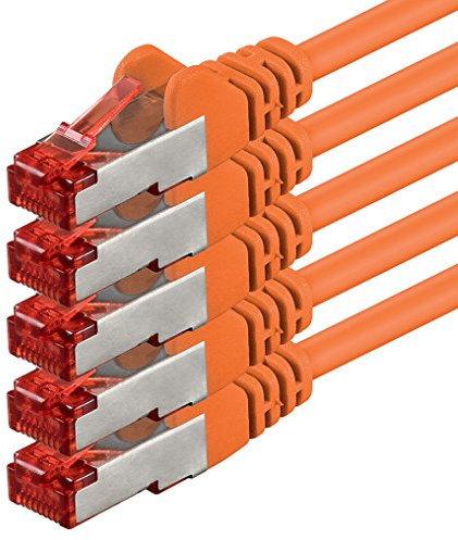 1aTTack.de 5x 2m - Cat 6 network cable patch cable Cat6 RJ45 SFTP - orange