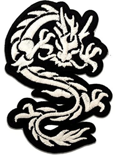 Catch the Patch Chinesischer Drache - (Größe: 6,7 x 9 cm) Aufnäher, Bügelbilder, Aufbügler, Applikationen, Patches, Sticker zum Aufbügeln oder Aufnähen – für Kleidung, Taschen, Jacken