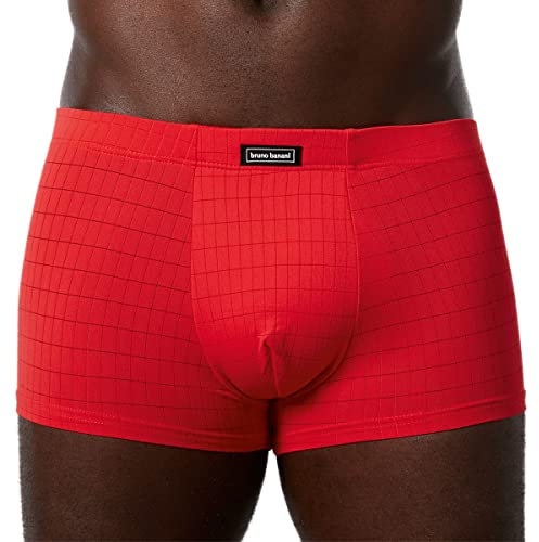 Bruno Banani Hipshort Check Line 2.0 Gr. XXL - Karomuster Rot - Elastische Herren Boxershorts Eng Anliegend - Mikrofaser Unterhose - Ideale Passform