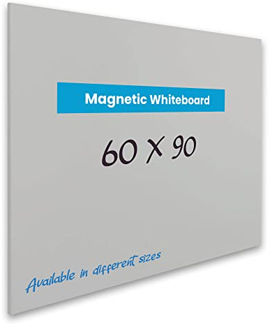 Vivol Tableau blanc Magnétique panneau Sans Cadre | Tableau magnétique avec étagère à crayons | Tableau feutre mural Mur magnétique | 8 tailles Magnétique effacable (60 x 90, Gris)