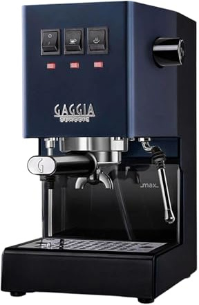 Gaggia Classic E24 Evo Pro Manual Espresso Coffee Machine Maker with Brass Boiler & Solenoid Valve - Classic Blue