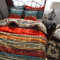 Qucover Bunt Bettwäsche 200x200 Baumwolle 100% mit Reißverschluss Bunt Boho Flauschig & Warm, Bettwäsche-Set mit 2 Kissenbezug 50x75cm