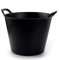 CABLEPELADO - Capazo - espuerta - agricola - construccion - jardin - vendimia - cubo - balde - cubeta - barreño - limpieza - huerto - 25 Litros - Negro
