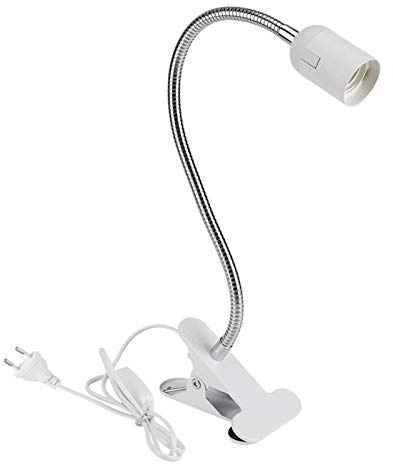 Akozon Lampada a Morsetto, 2 Tipi Regolabile Lettura LED E27 Supporto per Tattoo Light 360 Gradi Twisted Lampada Tavolo EU Spina 110 − 240V Lder con Clip Scrivania