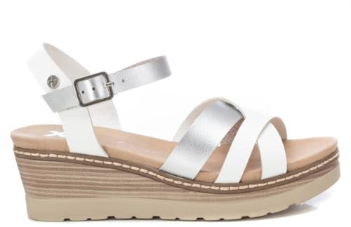 XTI - Sandalia Mujer Blanco - Calzado Cómodo y Versátil - Moda casual - Modelo 14285301 (Talla 38)