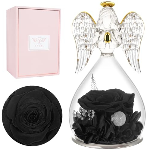 Miofula Festa della Mamma Idee Regalo,Rosa Stabilizzata Angelo Regalo Donna,Rosa Eterna Angeli Figurine,Rose Stabilizzate Regalo Compleanno Anniversario,Festa della Mamma Regali Mamma Nonna Fidanzata