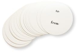 to from Gift Tag Stickers, 30 Pieces, Holiday Christmas Tags, Cream