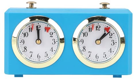 Analoger Schachuhr-Timer, Aufziehbares Eisen-Wettbewerbs-Timing-Werkzeug, Keine Batterien Erforderlich für Schachspiel-Turnier (hellblau)