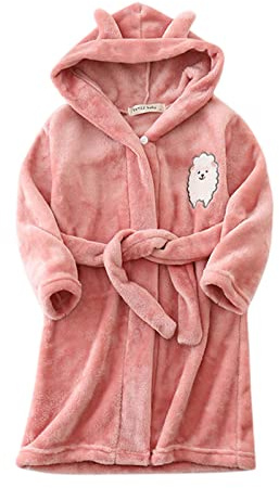 SRTUMEY Peignoir personnalisé à capuche en polaire pour bébé, robe de chambre douce et originale, cadeaux, peignoir de bain pour garçons et filles, oreilles mignonnes, robe de nuit en flanelle chaude