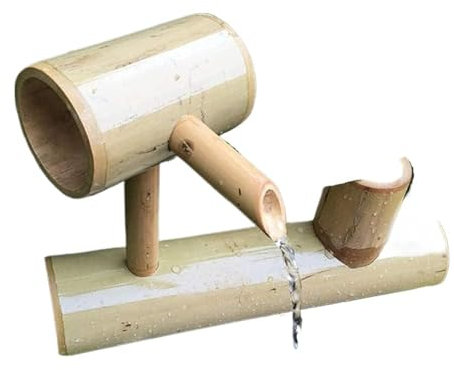 VAYEODEYU Fontana d'Acqua di bambù, Kit Fontana di bambù Fontana d'Acqua a Basso Profilo Fontana di bambù con Pompa Giardino Giapponese Acqua Che scorre Interno/Esterno Lunghezza 25 cm Decorazione