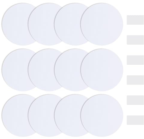 UFURMATE 12Pcs Round Wall Hole Cover Plate 7 Inch PVC Plastic Ceiling Cover Blank Round Decorative Wall Plate for Holes, Scratches(Pure White)