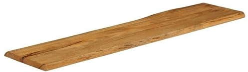 Eleganz Tavolo in legno di mango massiccio, 160 x 40 x 2,5 cm, con bordo dell'albero, effetto rovere naturale, per cucina, soggiorno e ufficio, durevole ed elegante